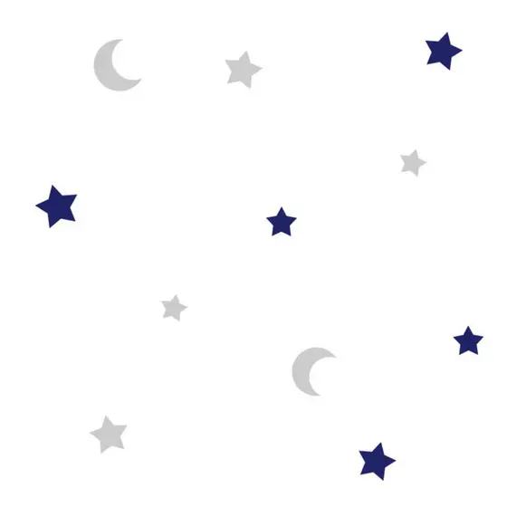 Papel de Parede Baby Lua e Estrelas Azul e Cinza Céu Estrelado