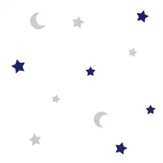 Papel de Parede Baby Lua e Estrelas Azul e Cinza Céu Estrelado