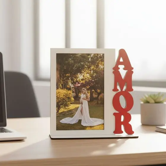 Porta Retrato Afetivo Personalizado com Escrito Amor Dia dos Namorados Amor Porta Retrato