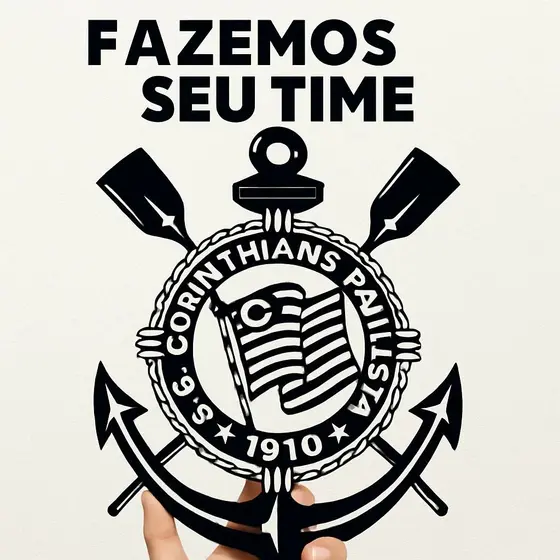 Quadro Vazado Personalizado com Seu Time do Coração Corinthians