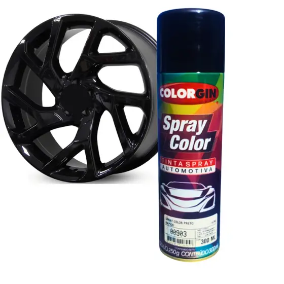 Spray Automotivo Black Piano / Preto Cadillac 300ml Colorgin