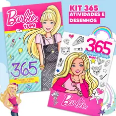 Kit 2 Livro Infantil 365 Desenhos Meninas Livro De Pintura Desenhos Para Colorir Rosa + 365 Atividades Meninas Barbie