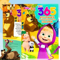 Livro Infantil : 365 Atividades E Desenhos Para Colorir Masha E O Urso | Exercícios E Jogos Educativos - Para Crianças
