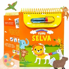 Livro De Colorir Infantil : Pinte Com Água Animais Da Selva | Com Caneta Mágica E Espiral Para Crianças