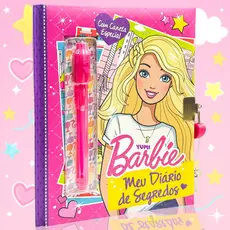 Livro Secreto Das Meninas : Diário Da Barbie | Com Caneta Invisível E Luz Mágica - Com Cadeado E Chaves Para Crianças