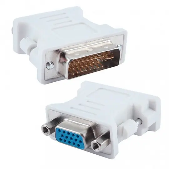 Adaptador DVI-i 24+5 Pinos Macho para VGA Femea