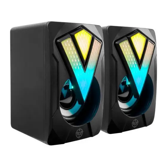 Caixinha de Som Gamer Computador PC Notebook Alto Falante RGB