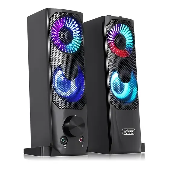 Caixa Caixinha de Som Gamer Alto Falante RGB Computador PC Notebook Alto Falante RGB