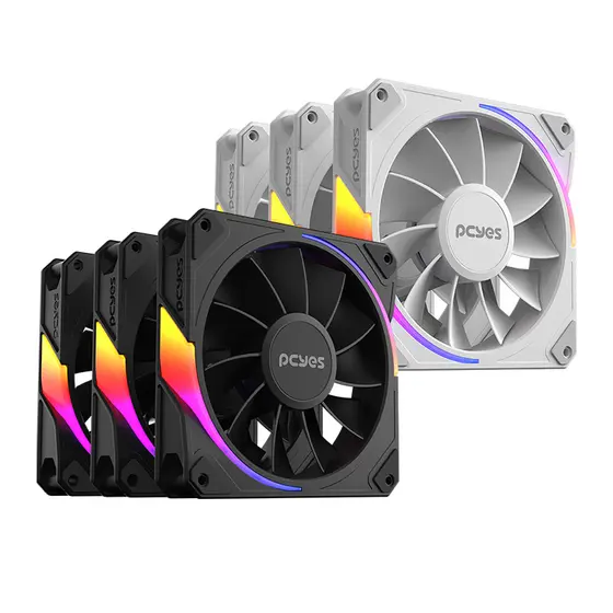 Kit 3 Cooler Fan Ventoinha Reverso ARGB 5V 2200RPM PC Gamer SANGUE FRIO 3 60CFM 4 Pinos PWM 120mm