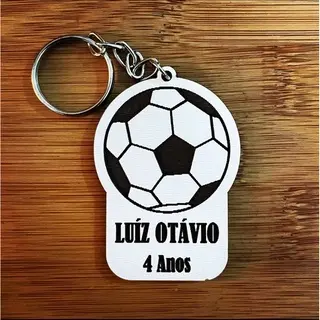 Kit Chaveiros MDF Bola de Futebol - Lembrancinha de Aniversário