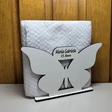 Kit Porta Guardanapo Borboleta Personalizado em MDF | Lembrancinha 15 Anos e Aniversários e Eventos