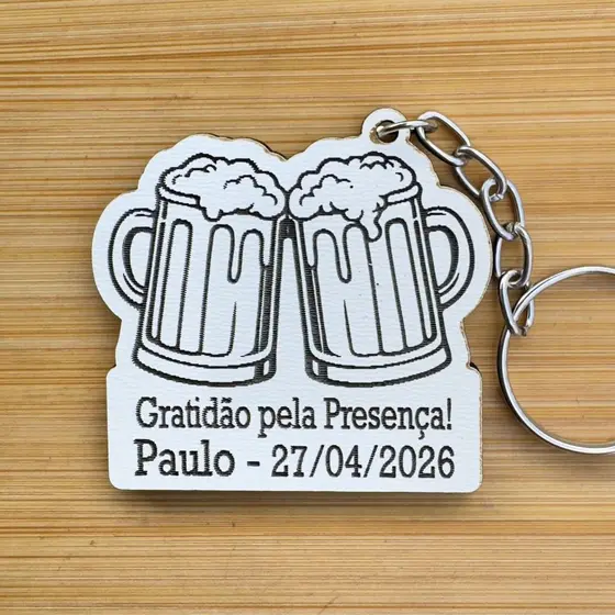 Kit Chaveiro Boteco Personalizado MDF Lembrancinha Aniversário Caneca de Chopp