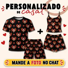 conjunto para casal com foto personalizado combinando com seu amor