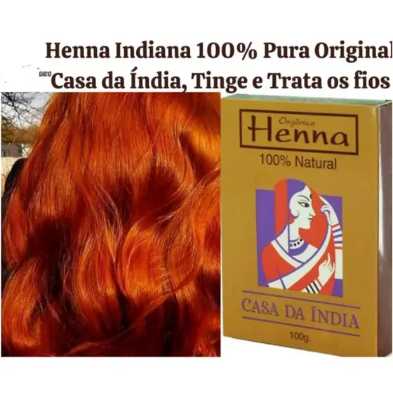 Henna Natural Indiana Casa da Índia 100Gramas