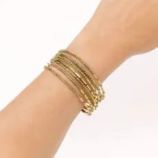 Conjunto de Pulseiras Indiana Dourada 12 Argolas