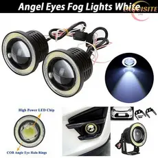 [EL] 2.5'15w Carro Branco COB LED Projetor Olhos De Anjo Anel Azul DRL Lâmpada De Luz De Nevoeiro Nova