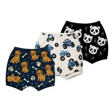 Kit 3 Tapa Fralda Short Estampado Bebê Premium Menino e Menina Estampa infantil Kids