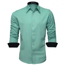 Camisa Social Masculina Slim Manga Longa Verde Passa Fácil