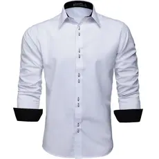 Camisa Social Masculina Manga Longa Slim, Blusa Fácil de Passar, Lavar e Não solta tinta facilmente