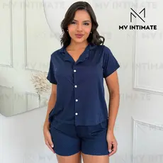 Baby Doll Americano Pijama Feminino Aberto em Malha Suede Super Confortável