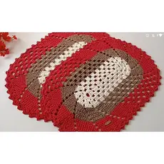 par de tapete de crochê/tapete para cozinha, quarto, banheiro com 2 tapetes tamanho pequeno.