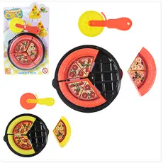 Kit Cozinha Infantil Pizza De Corta + Carretilha (ou espatula) / Cortador COM VELCRO LANCHE DIVERTIDO 5 PECAS