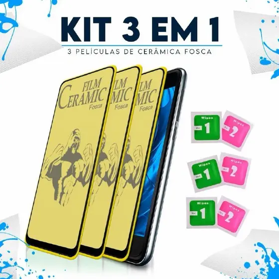 KIT 3 Película De Cerâmica Transparente 3D Toda Para Compatível