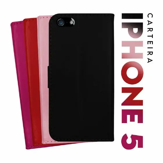 Capa de carteira flip cover IPHONE 5 5C 5S SE