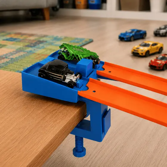 Kit Largada Dupla + Grampo De Mesa Para Pistas Hot Wheels