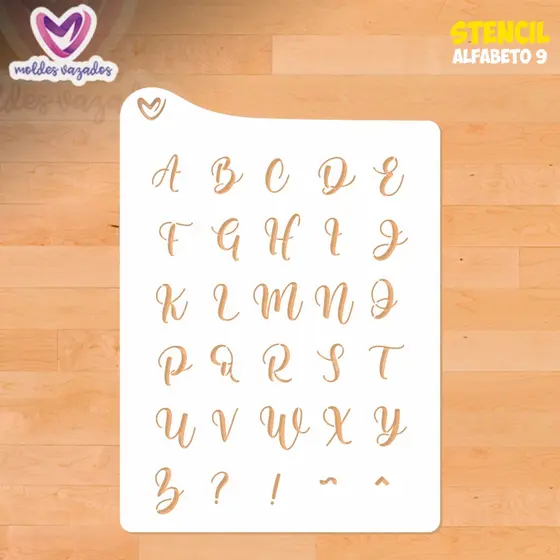 Stencil Alfabeto Para Decoração de Biscoitos Pinturas e Artes em geral