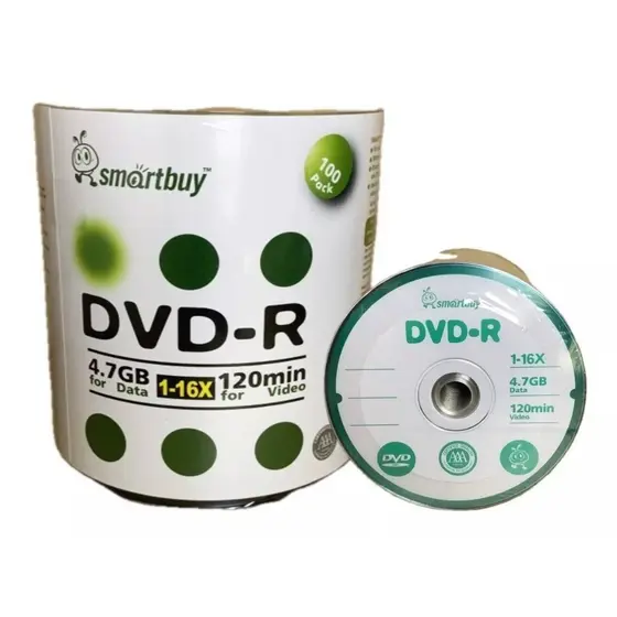 100 Mídia Virgem Dvd Smartbuy Logo Verde 4.7gb 120min Dvdr