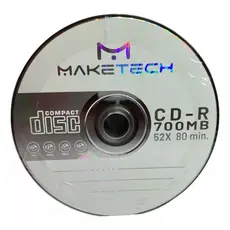 10 unidades de Mídia Virgem CD-R 52x 700mb 80min - Maketech