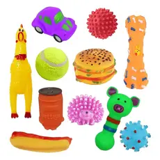 Kit 5 Mordedor Pet Brinquedos De Borracha Para Cães Cachorro Com Barulho