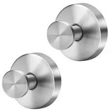 Lumai Kit 2 Ganchos Ventosa Inox Sem Furo Toalha Roupão Banheiro Box Cozinha Parede Forte