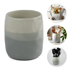 Lumai Vaso Cerâmica Stoneware Porta Utensílios Cozinha Cachepot Flores Organizador Bancada