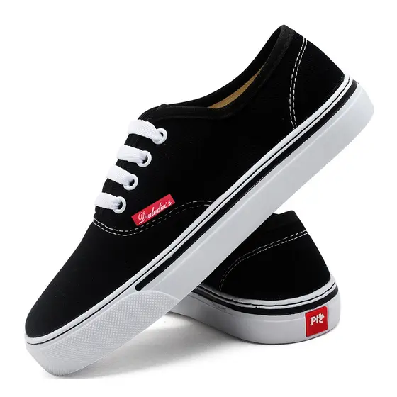 Tênis Casual Confortavel Estilo Skatista Cano Baixo Leve Moderno Ideal Dia a Dia Slip On Basico Street do 34 ao 39 Preto