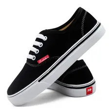Tênis Casual Confortavel Estilo Skatista Cano Baixo Leve Moderno Ideal Dia a Dia Slip On Basico Street do 34 ao 39 Preto