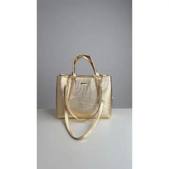 Bolsa Feminina Transversal Corrente Couro Sintético Zíper Bolsa para Trabalho Faculdade Dia a Dia com Repartições