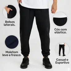 Calça Moletom Unissex Adulto Confortável Para Frio Treino Academia Volta as Aulas Casual Do P Ao GG Envio Imediato