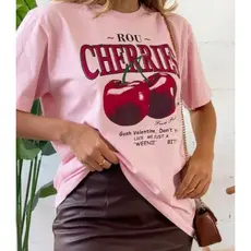 Camiseta Feminina Red Cherry Estilosa Algodão Premium T Shirt Moda Blogueira Tendência Plus Size G1