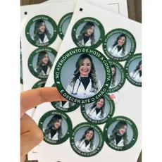 20 Adesivos personalizados para formatura 6x6cm