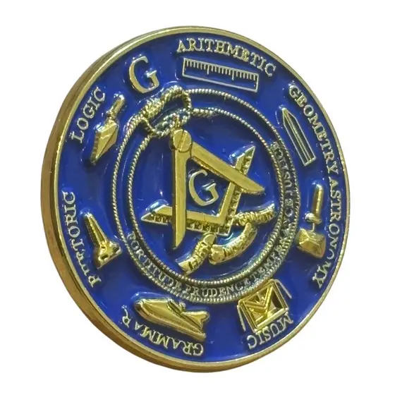 Pin Broche Botton Maçom Maçonaria Símbolos Maçônicos Azul