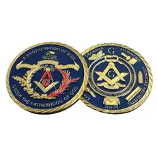 Moeda Maçonaria Maçom Freemason Fraternal Dourada