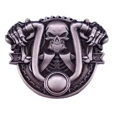 Pin Broche Botton Caveira Skull Crânio Moto Clube Rock Metal