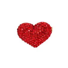 Pin Broche Coração Vermelho Love Amor Brilhos Glamour Metal