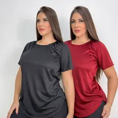 Kit 2 Blusas Femininas Academia Leve Confortável Treino