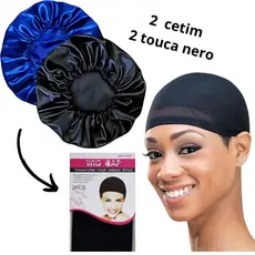 2 Toucas de nero + 2 Touca de cetim Antifrizz Day After..
