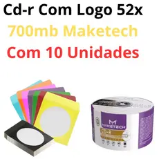 CD-R virgem Maketech 52x 700MB 80min Nos Envelope 10 Unidades