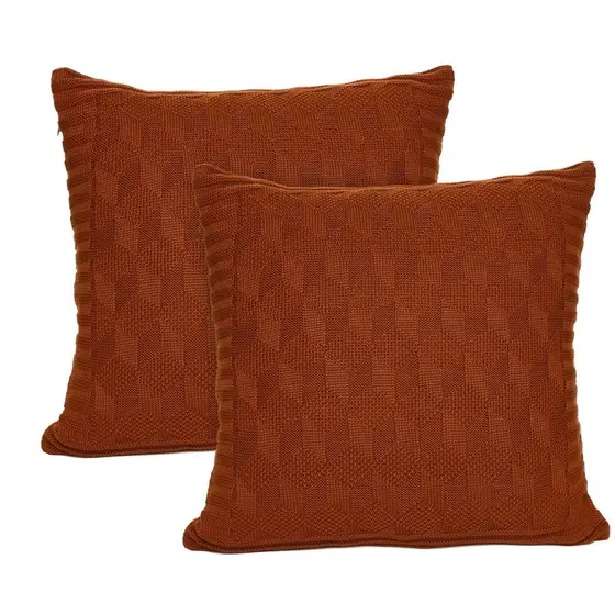 Kit 2 Capas de Almofadas Tricot Decorativa Sofá Cama Efeito 3D