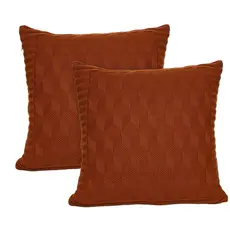 Kit 2 Capas de Almofadas Tricot Decorativa Sofá Cama Efeito 3D